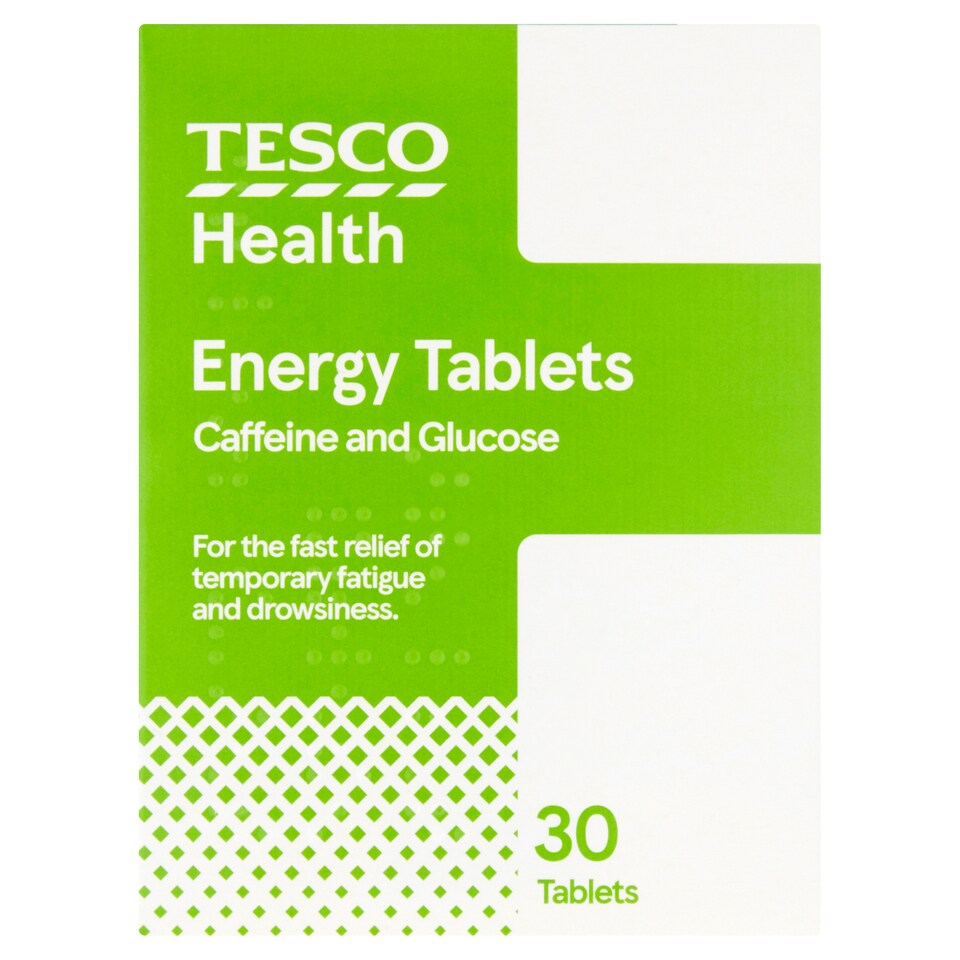 Tesco Extra Energy Tablets with Caffeine and Glucose 30s