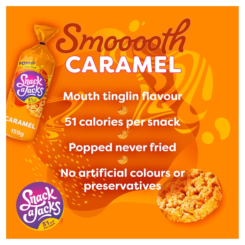 image 1 of Snack a Jacks Caramel Jumbo Rice Cakes 159g
