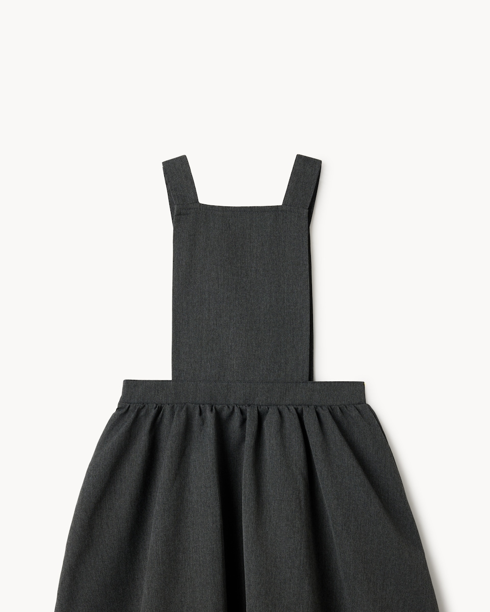 image 1 of F&F School Girls Bib Pinafore Dress in Grey