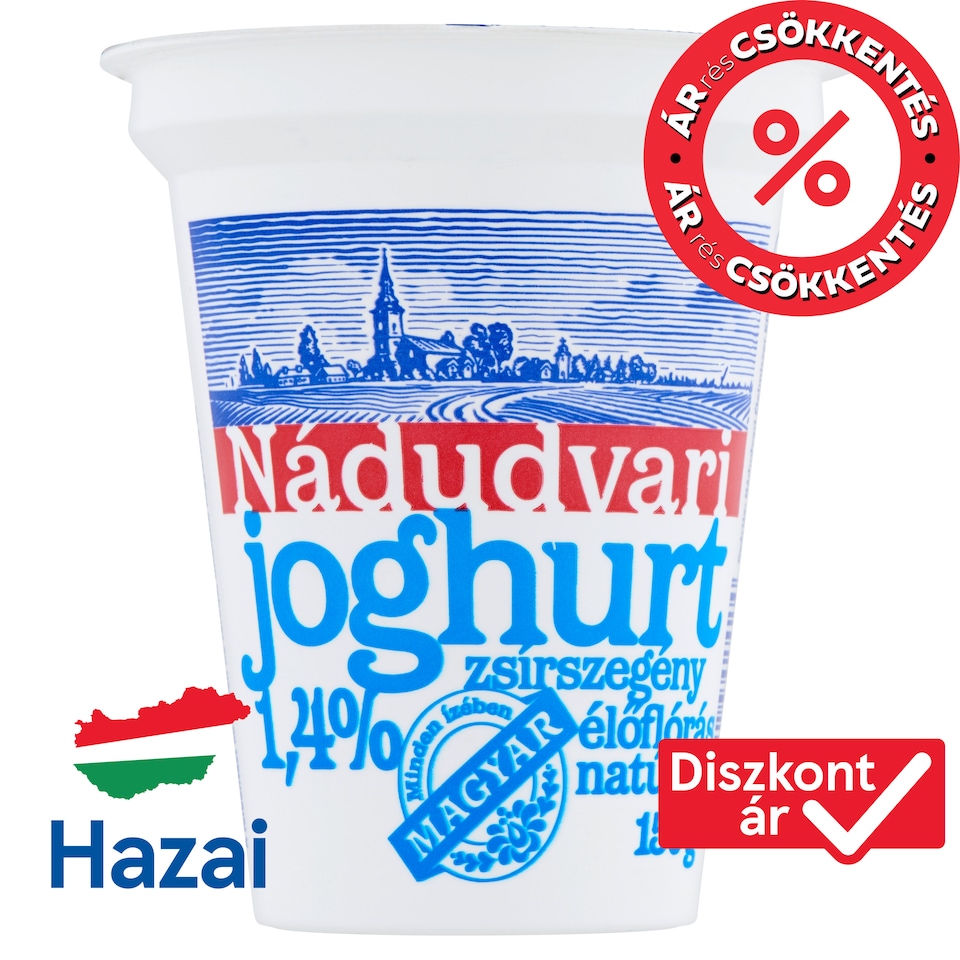 Nádudvari zsírszegény, élőflórás natúr joghurt 150 g  1. kép