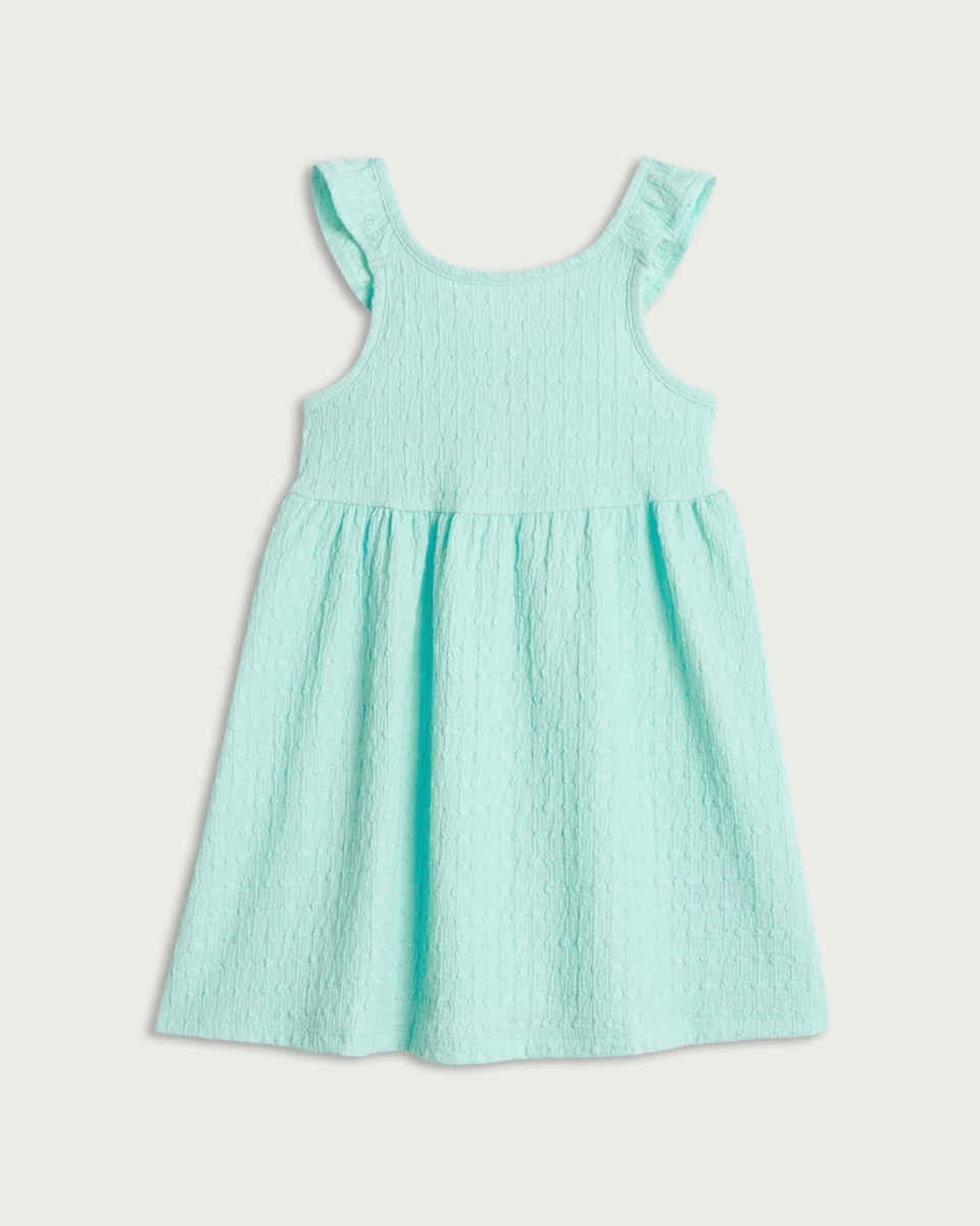 image 1 of F&F Crinkle Textured Ruffle Strap Sleeveless Dress in Mint