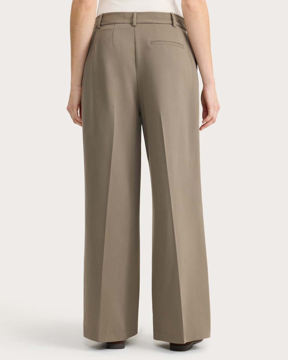 image 1 of F&F Double Pleated Super Wide Leg Co-ord Trousers in Brown