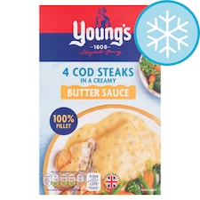 Youngs 4 Cod Steaks In Butter Sauce 560G