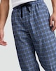 image 2 of F&F 2-Pack Fleece Stripe and Check Print Pyjama Bottoms in Navy