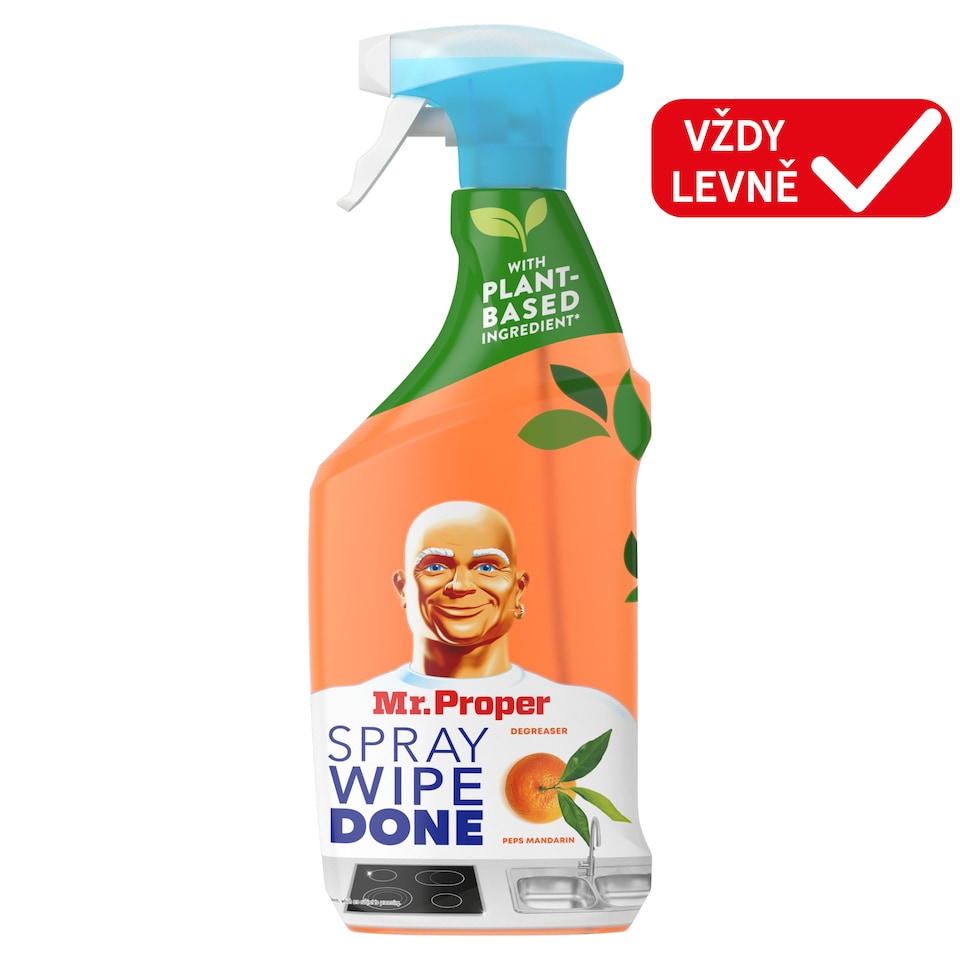 image 1 of Mr Proper Spray Wipe Done Degreaser Cleaner Spray Peps Mandarine 800ML