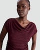 image 1 of F&F Cowl Neck Cap Sleeved Co-ord Top in Burgundy