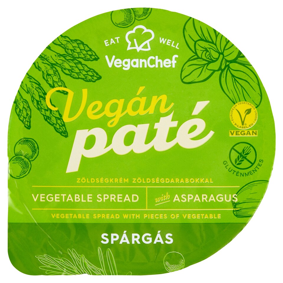 VeganChef Vegán Paté spárgás zöldségkrém zöldségdarabokkal 110 g  1. kép