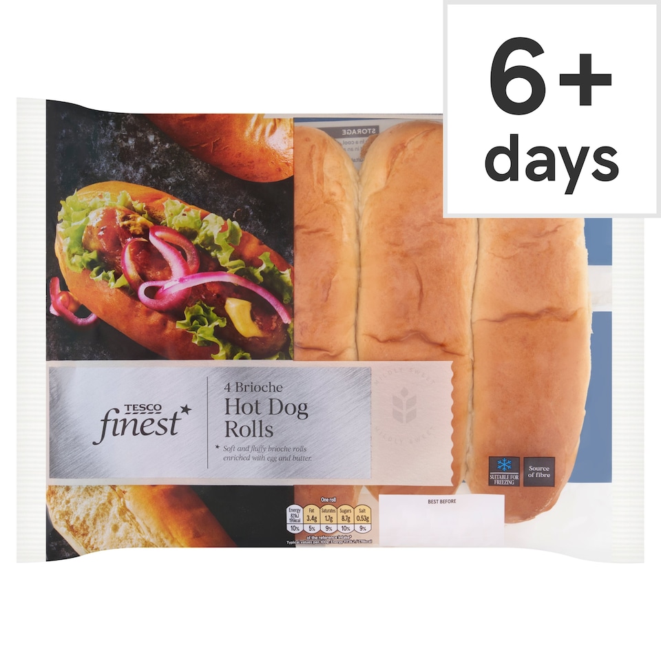 Tesco Finest Brioche Hot Dog Rolls 4 pack