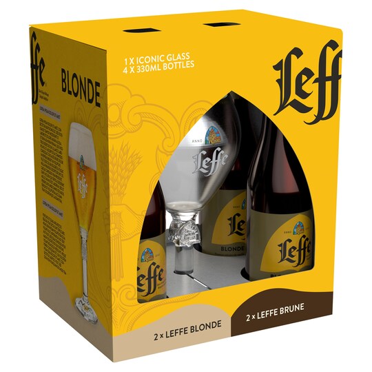 Leffe Blonde & Brune Beer Gift Set 4X330ml Tesco Groceries