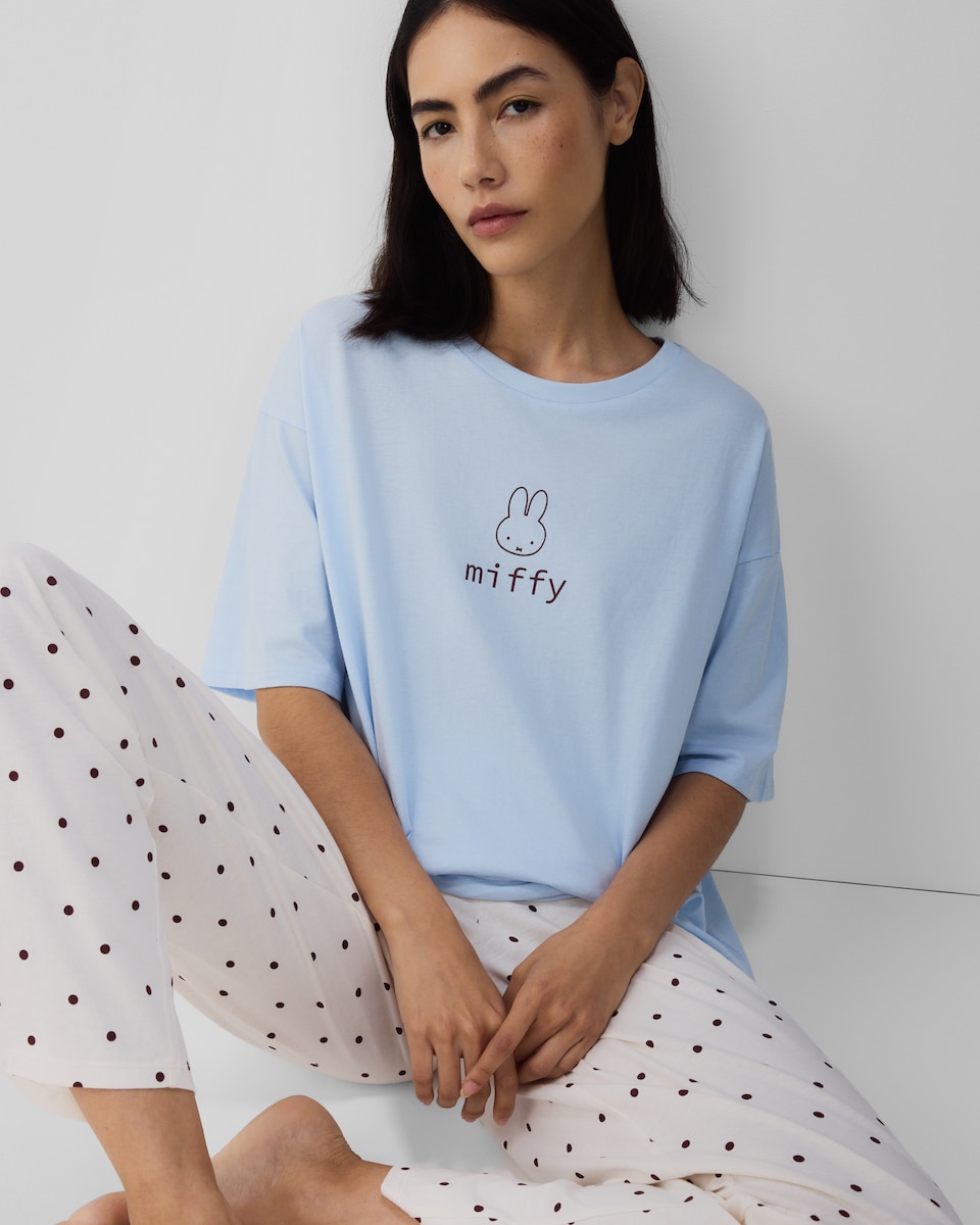 image 1 of Miffy Pure Cotton Pyjama Set in Blue
