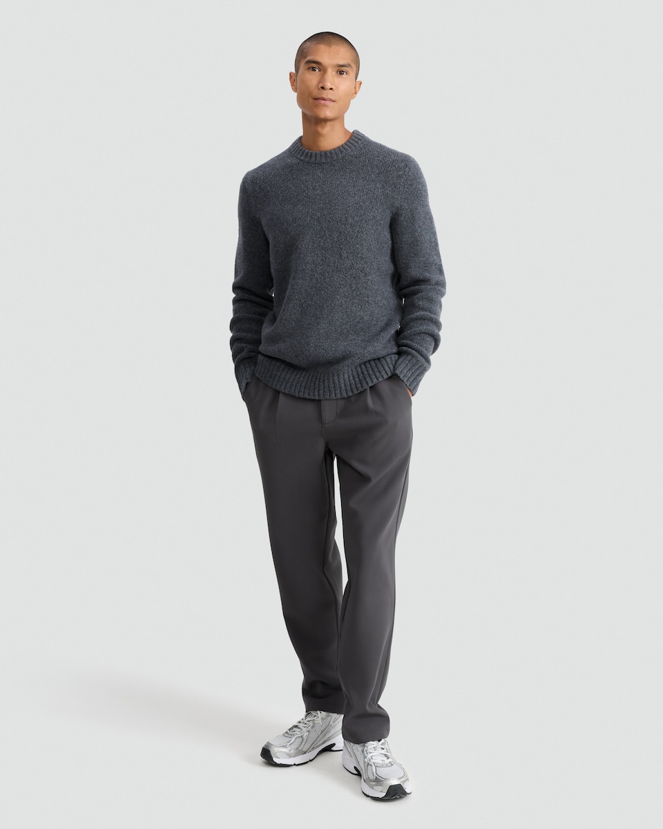 image 1 of F&F Knitted Crew Neck Jumper with Wool in Grey