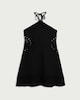 image 4 of F&F Crochet Detail Beach Dress with Linen in Black
