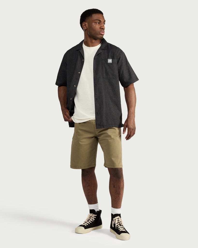 RDA Pure Cotton Seersucker Checked Shirt in Black - Tesco Groceries