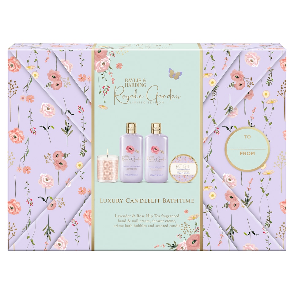 image 1 of Baylis & Harding Royale Garden Gift Wrapped Candlelit Limited Edition Gift Set