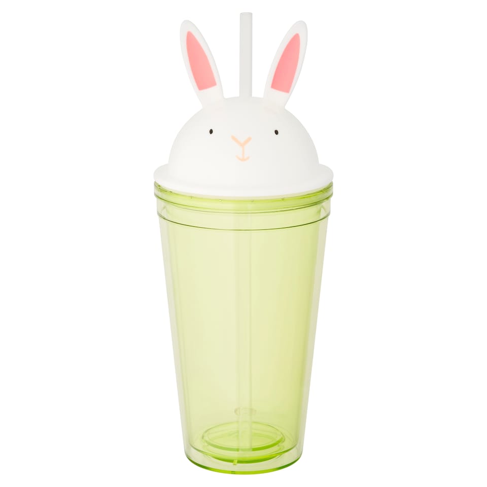 image 1 of Tesco Easter Bunny Face Straw Cup