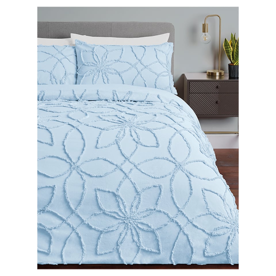 image 1 of Fox & Ivy Washed Cotton Tufted Duvet Set Double