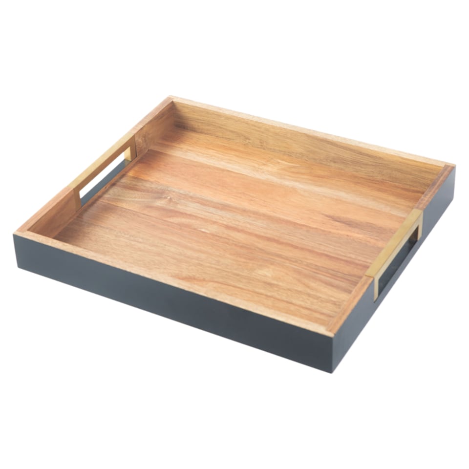 image 1 of F&F Home Acacia Gold Bar Tray