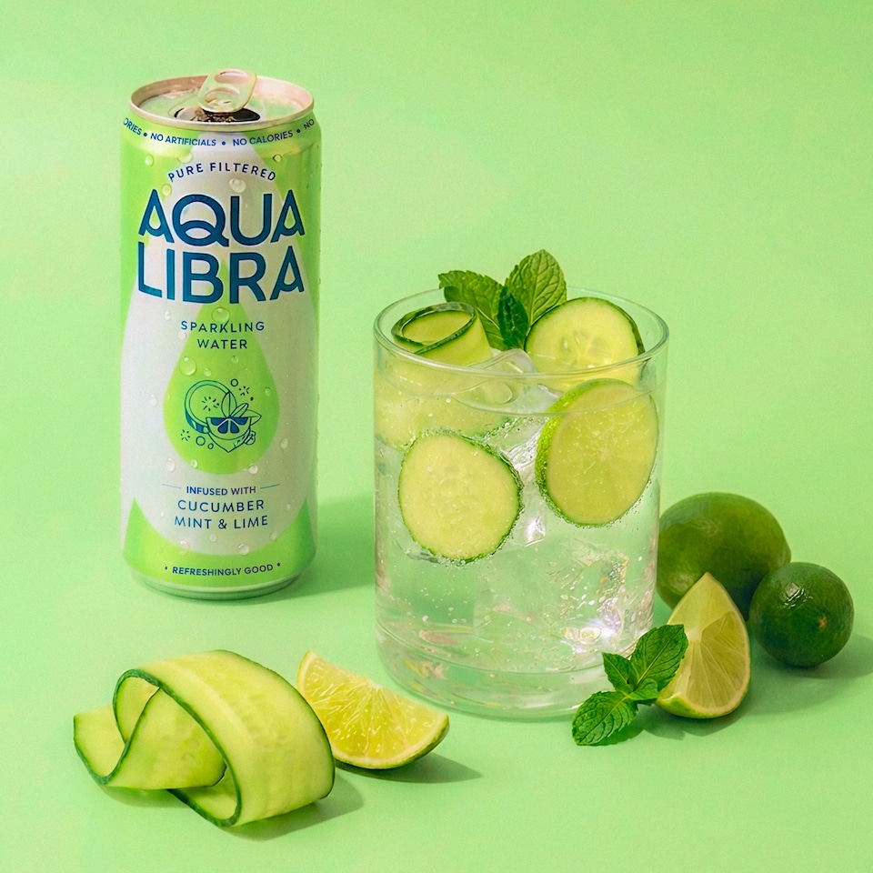 image 1 of Aqua Libra Sparkling Water Cucumber, Mint and Lime 4 x 330ml