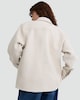image 3 of F&F Boucle Textured Button Up Shacket with Wool in Cream