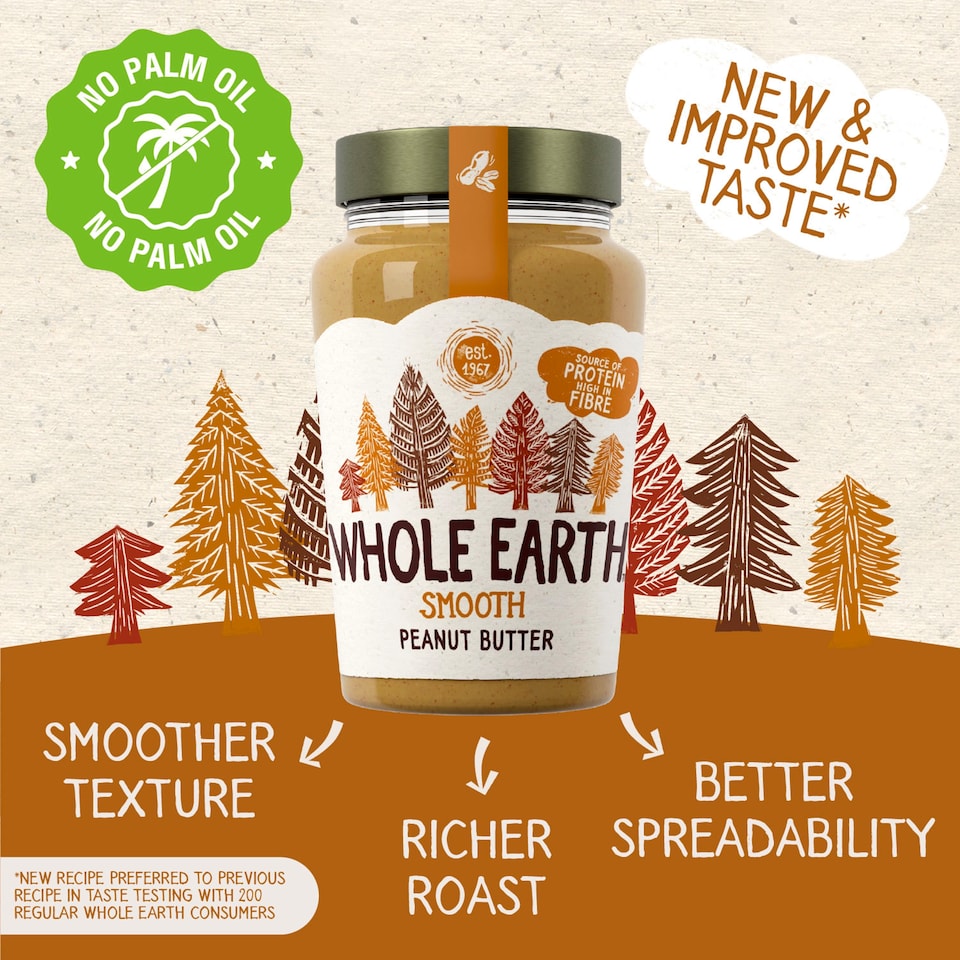 image 1 of Whole Earth Smooth Peanut Butter 454G