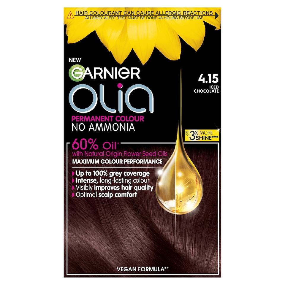 image 1 of Garnier Olia 4.15 Iced Chocolate Brown Permanent Hair Dye
