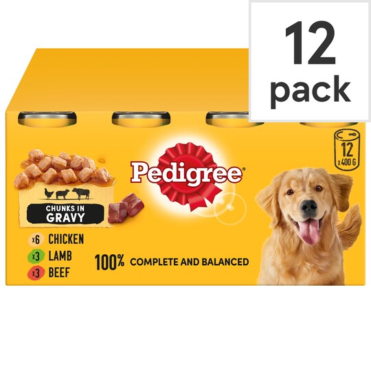 Pedigree Chunks In Gravy Multipack 12X400g Tesco Groceries