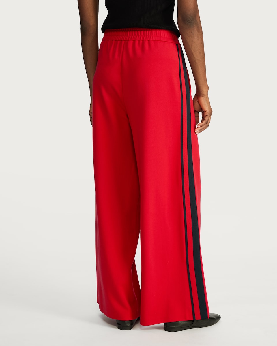 image 1 of The F&F Edit Side Stripe Wide Leg Trousers in Red