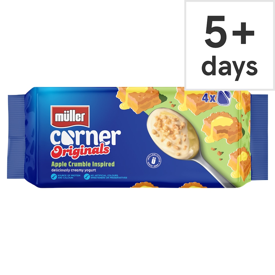 image 1 of Muller Corner Originals Apple Crumble Yogurts 4x124g