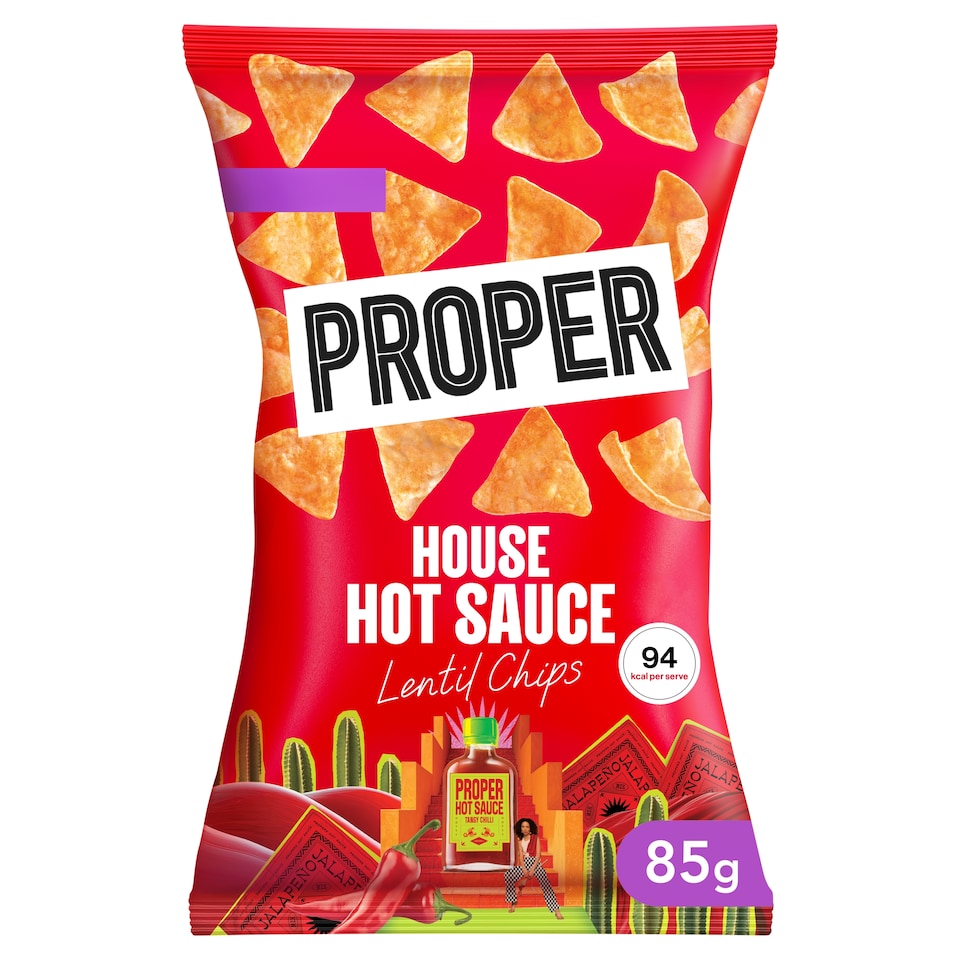 PROPER House Hot Sauce Lentil Chips 85g