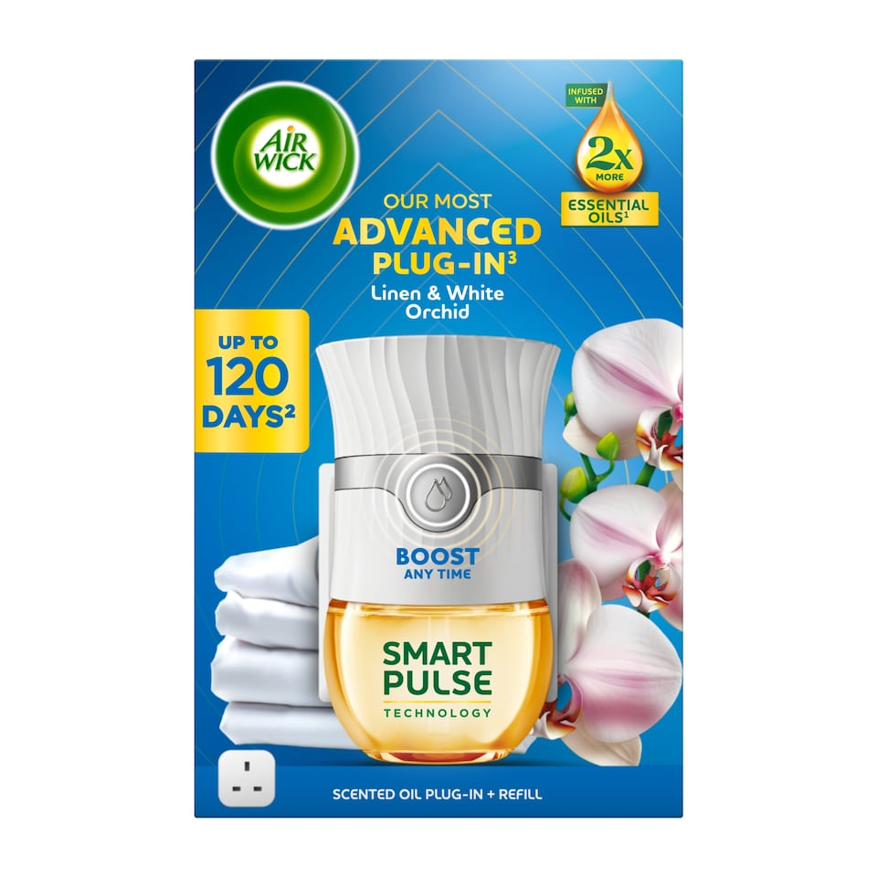 image 1 of Air Wick Linen & White Orchid Plug In Kit 19ml