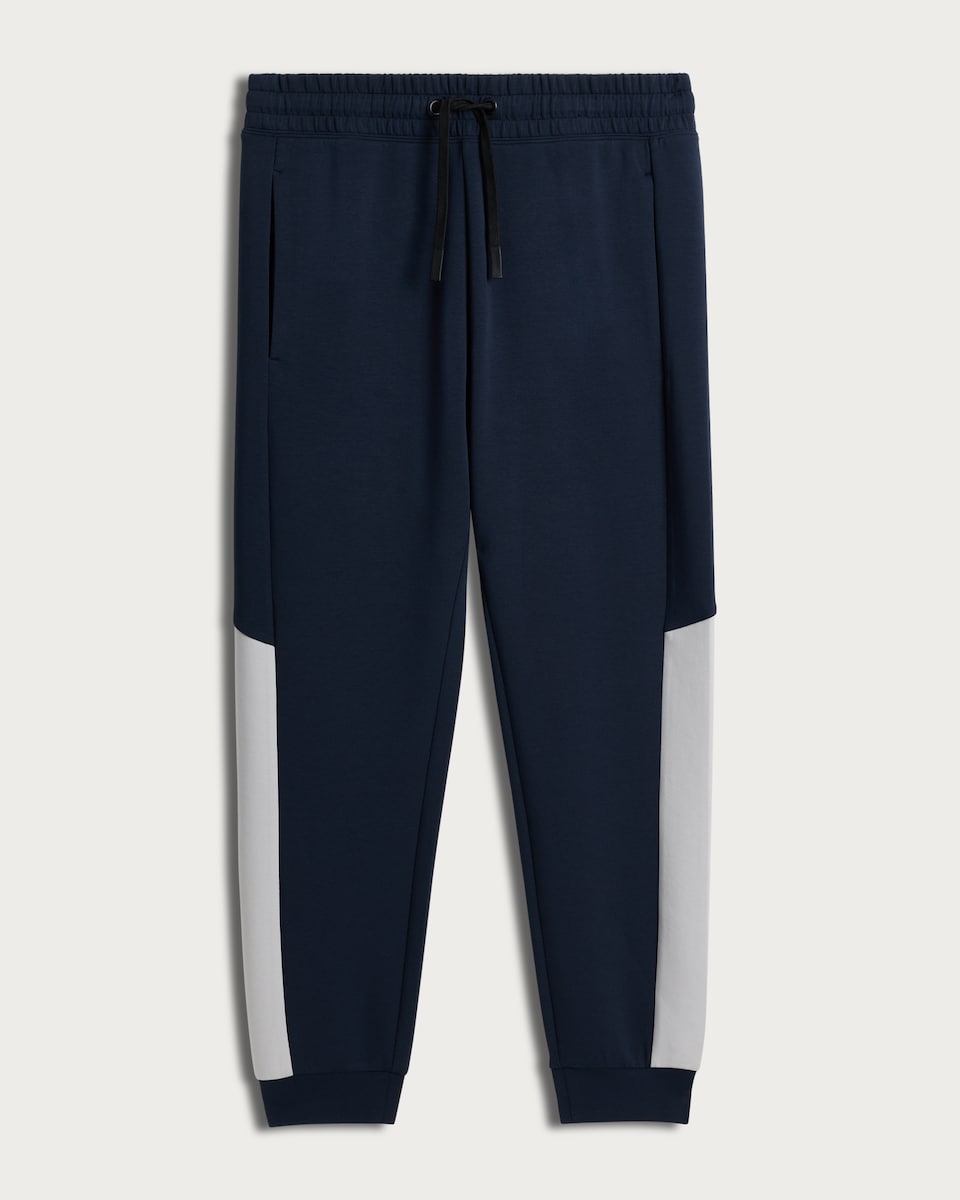 image 1 of F&F Active TECHSPORT Regular Fit Colour Block Cuffed Joggers in Navy