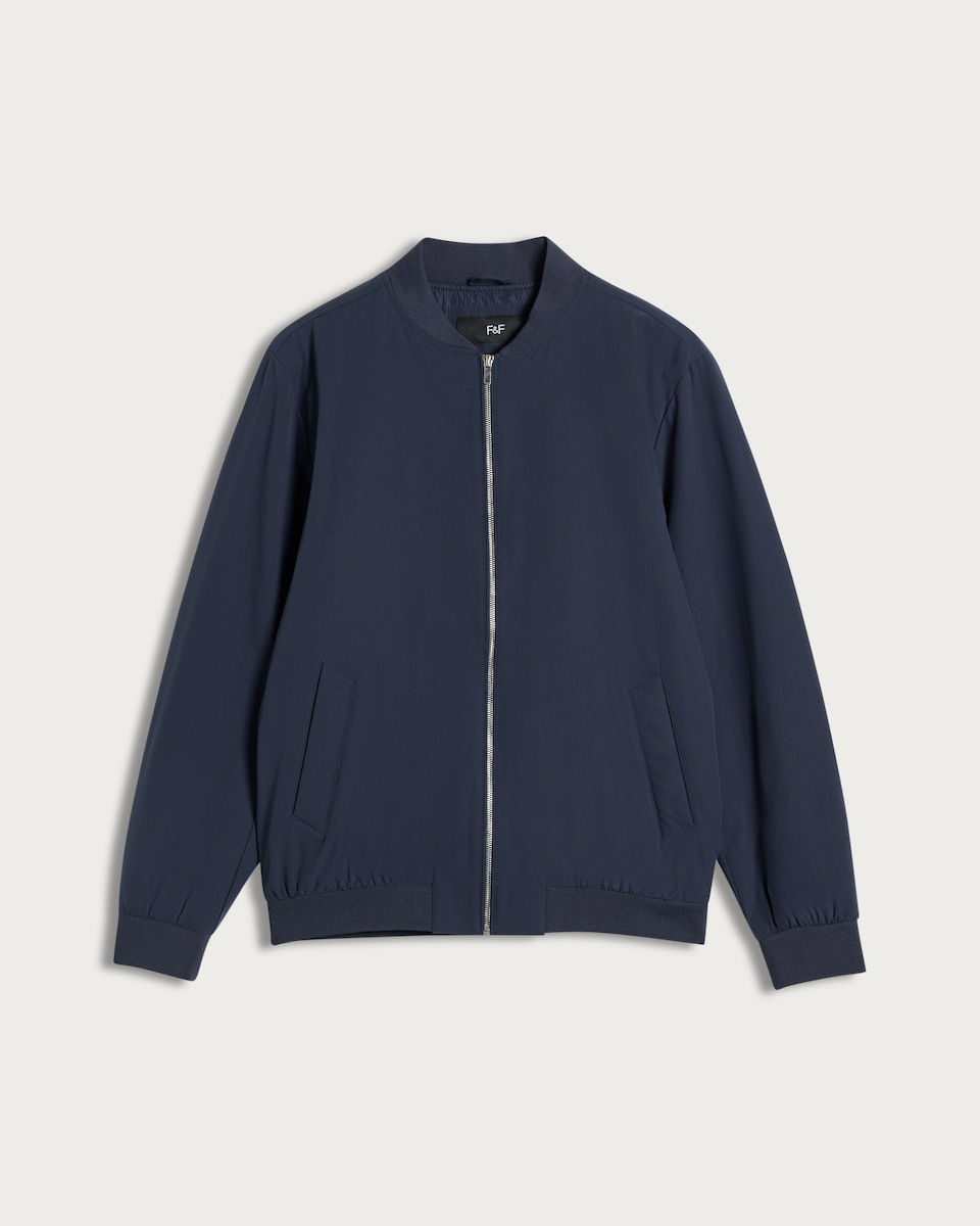 F&F Zip Up Bomber Jacket in Navy