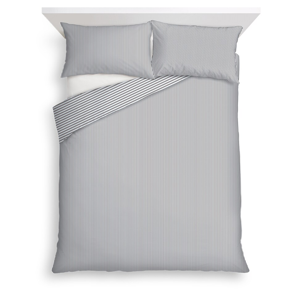 F&F Home Bedding Grey Stripe Duvet Set Double
