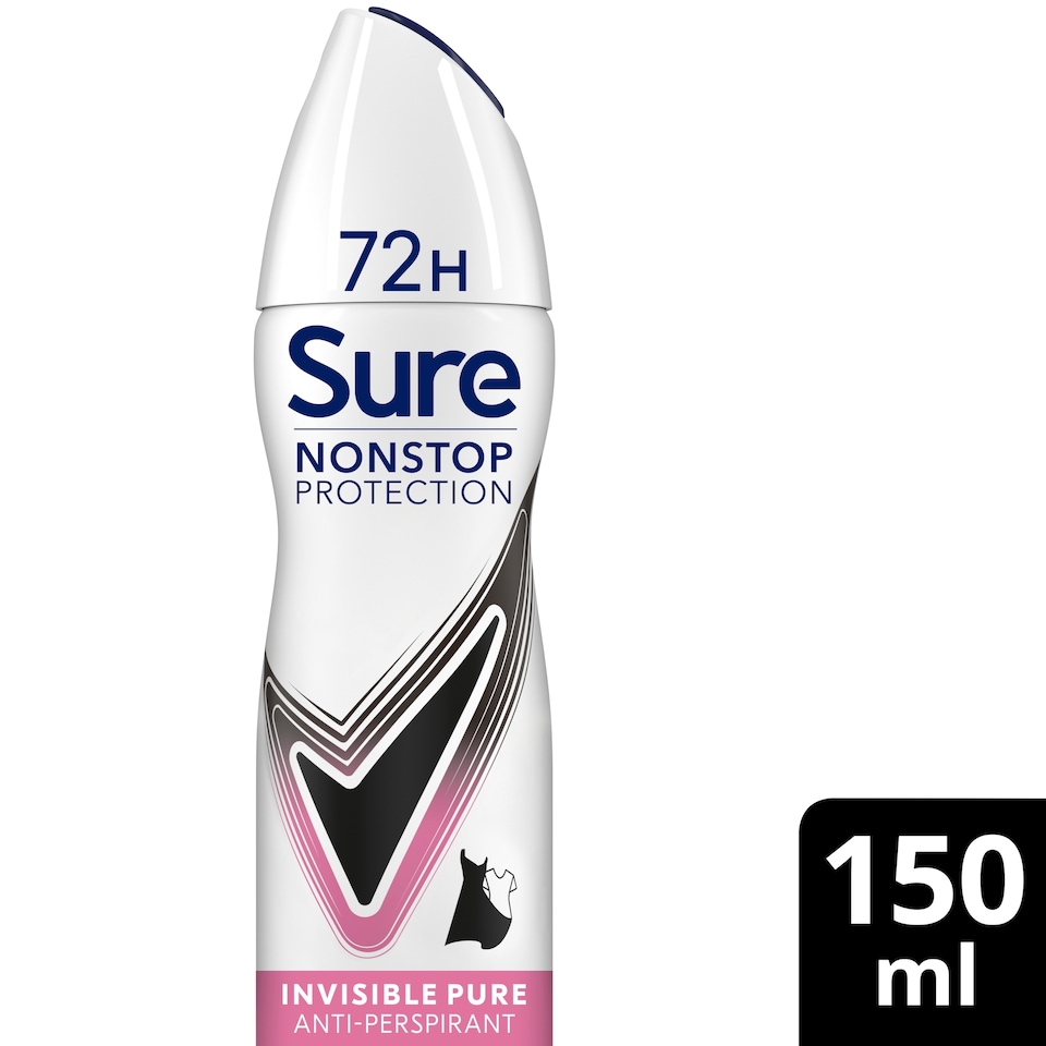 image 1 of Sure Women Invisible Pure 72h Nonstop Protection Antiperspirant Deodorant 150ml