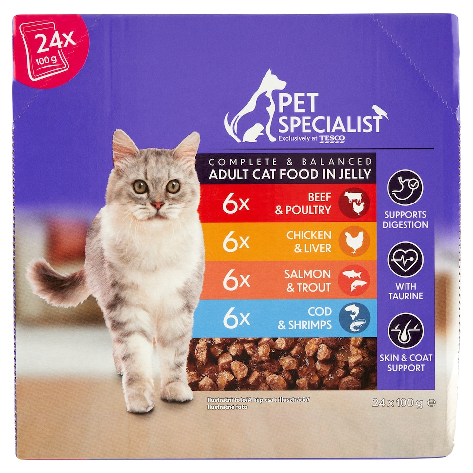 Pet Specialist Kompletné krmivo pre dospelé mačky v želé 24 x 100 g (2400 g)