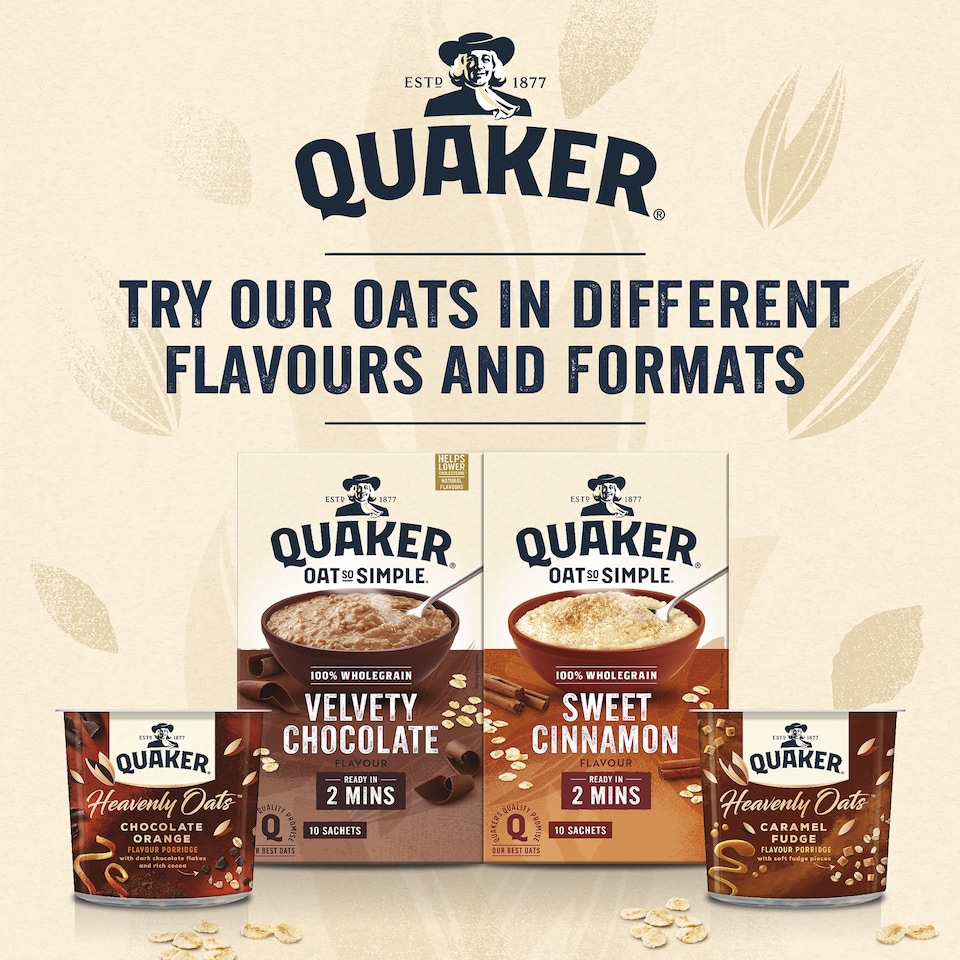 image 1 of Quaker Oat So Simple Sweet Cinnamon Porridge Sachets 10x33g