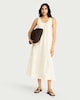 image 2 of F&F Pure Cotton Lace Back Sleeveless Midi Beach Dress in Cream