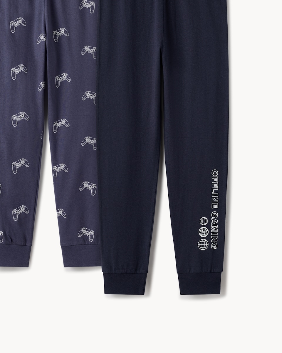 image 1 of F&F Boys 2-Pack Pure Cotton Gaming Pyjama Sets in Multi