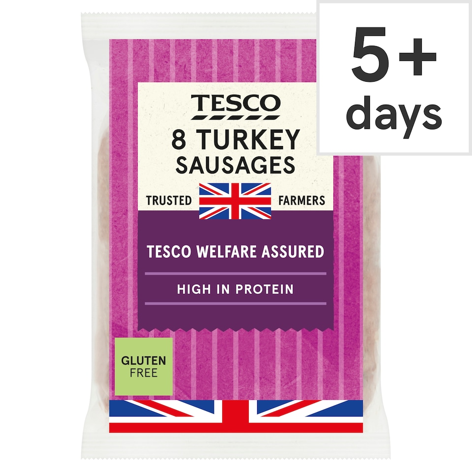 Tesco 8 Turkey Sausages 454G