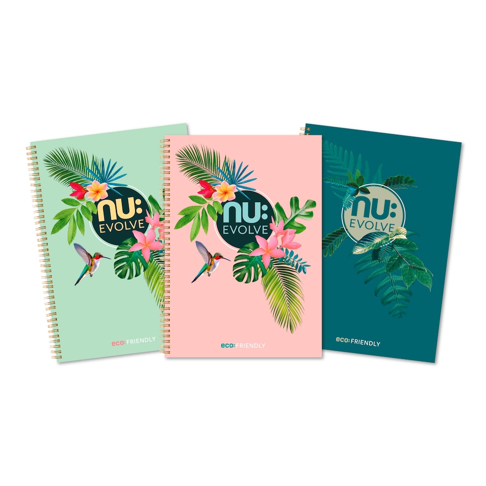 Nu Evolve Tropical A4 Notebook - Assorted