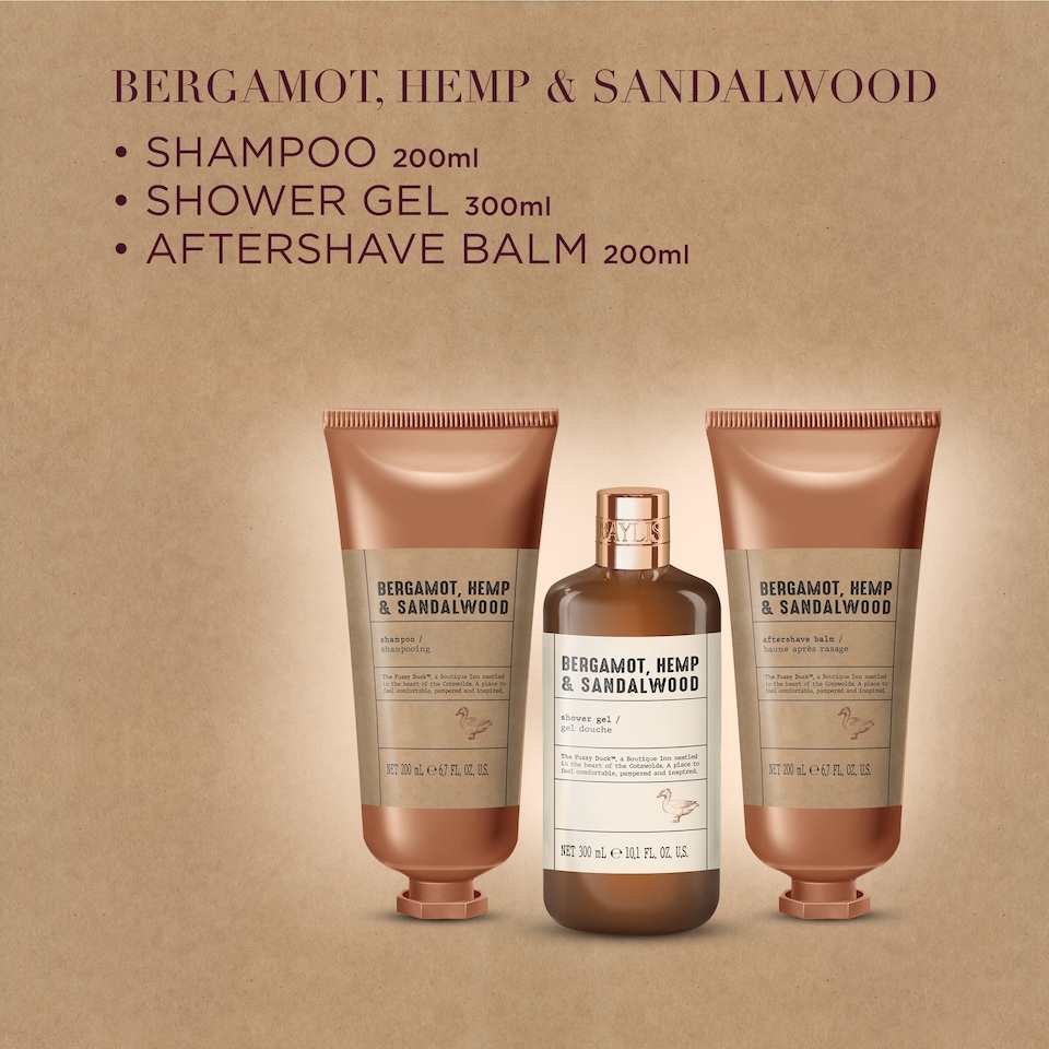 image 1 of Baylis & Harding The Fuzzy Duck Bergamot, Hemp & Sandalwood Men's Refreshing Shower Kit Gift Set
