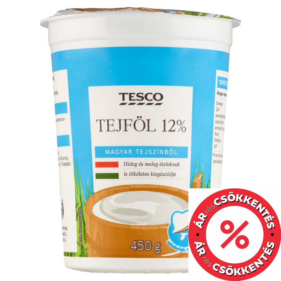 Tesco tejföl 12% 450 g