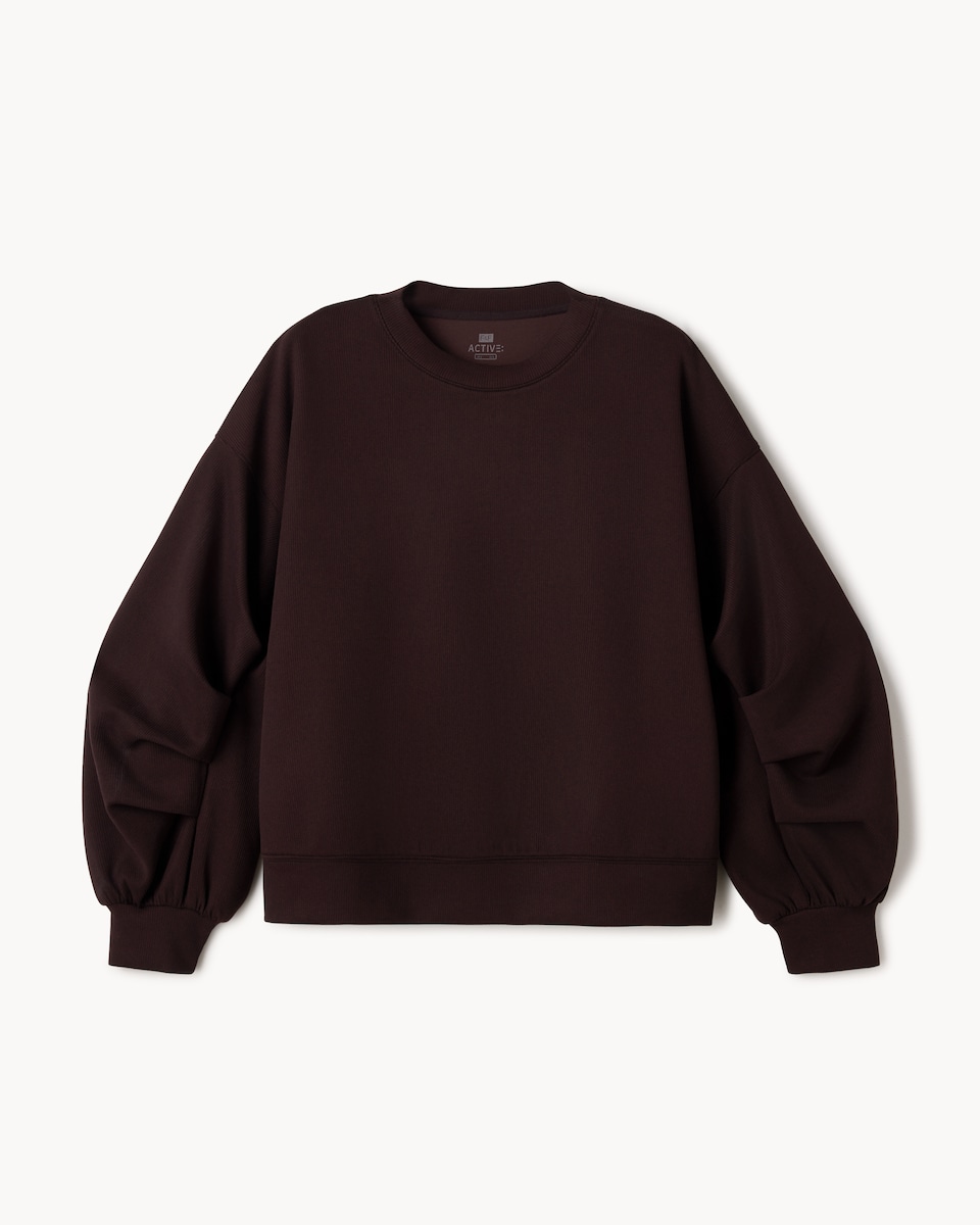 image 1 of F&F Active AFTERCLASS Textured Hoodie in Chocolate