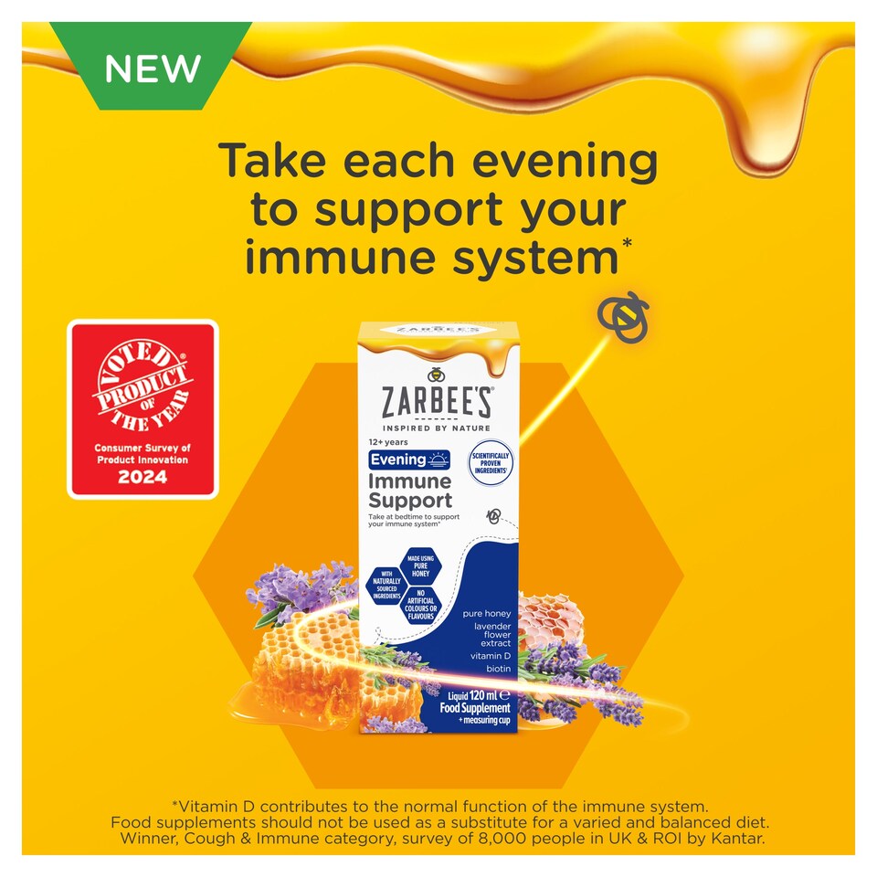 image 1 of Zarbee's Evening Immune Support Liquid Food Supplement 12+Years 120Ml