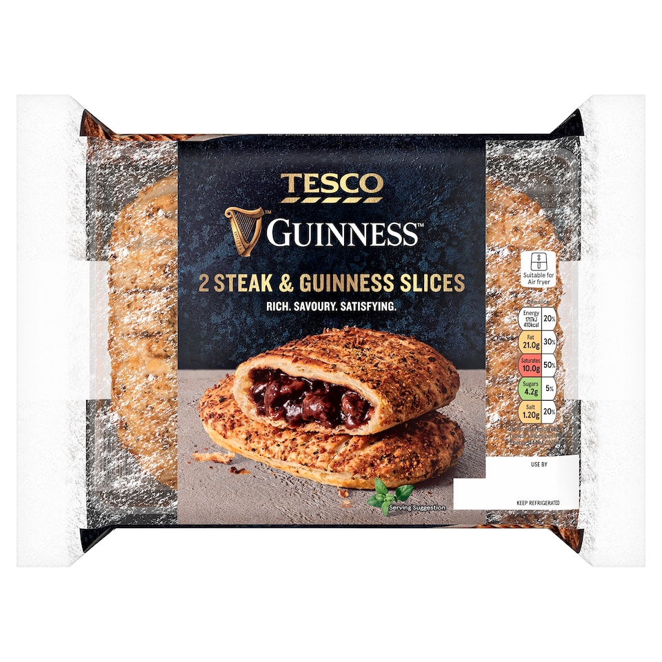 image 1 of Tesco 2 Steak & Guinness Slice 300g