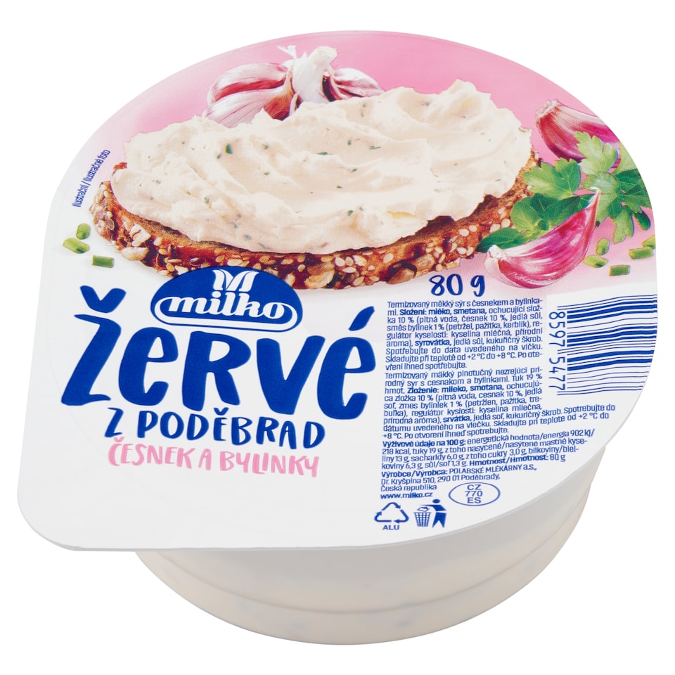 Obrázek 1 pro produkt Milko Žervé z Poděbrad česnek a bylinky 80g