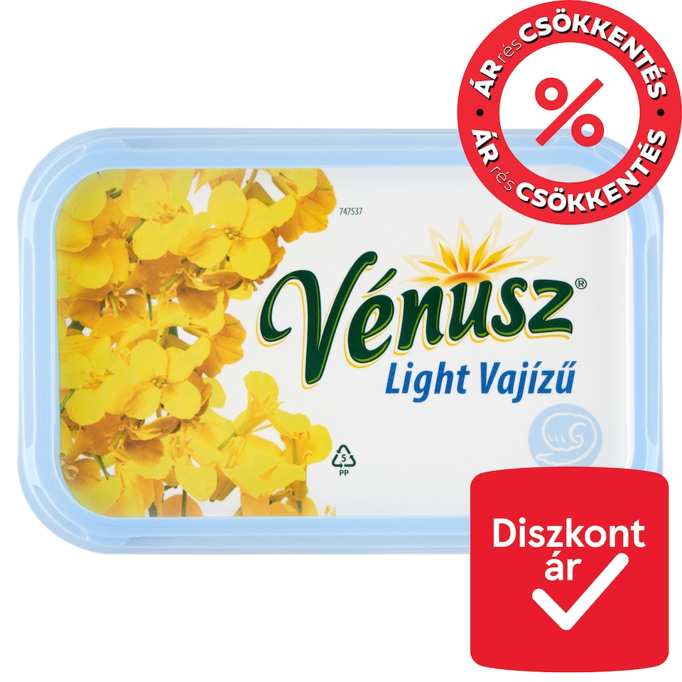 Vénusz Light Vajízű 32% zsírtartalmú margarin 450 g  1. kép