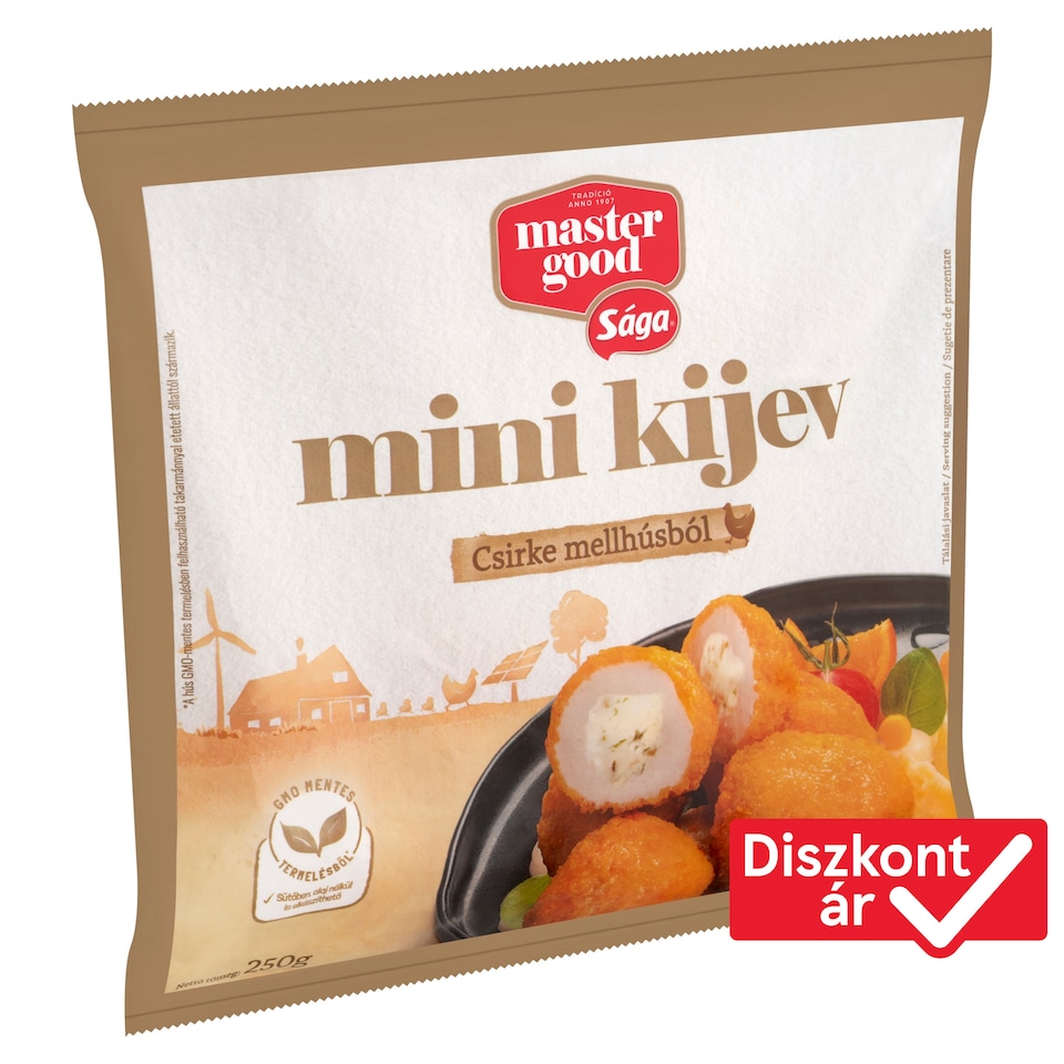 Sága Mini Kijev gyorsfagyasztott hús sajtos fokhagymás és petrezselymes töltelékkel 250 g