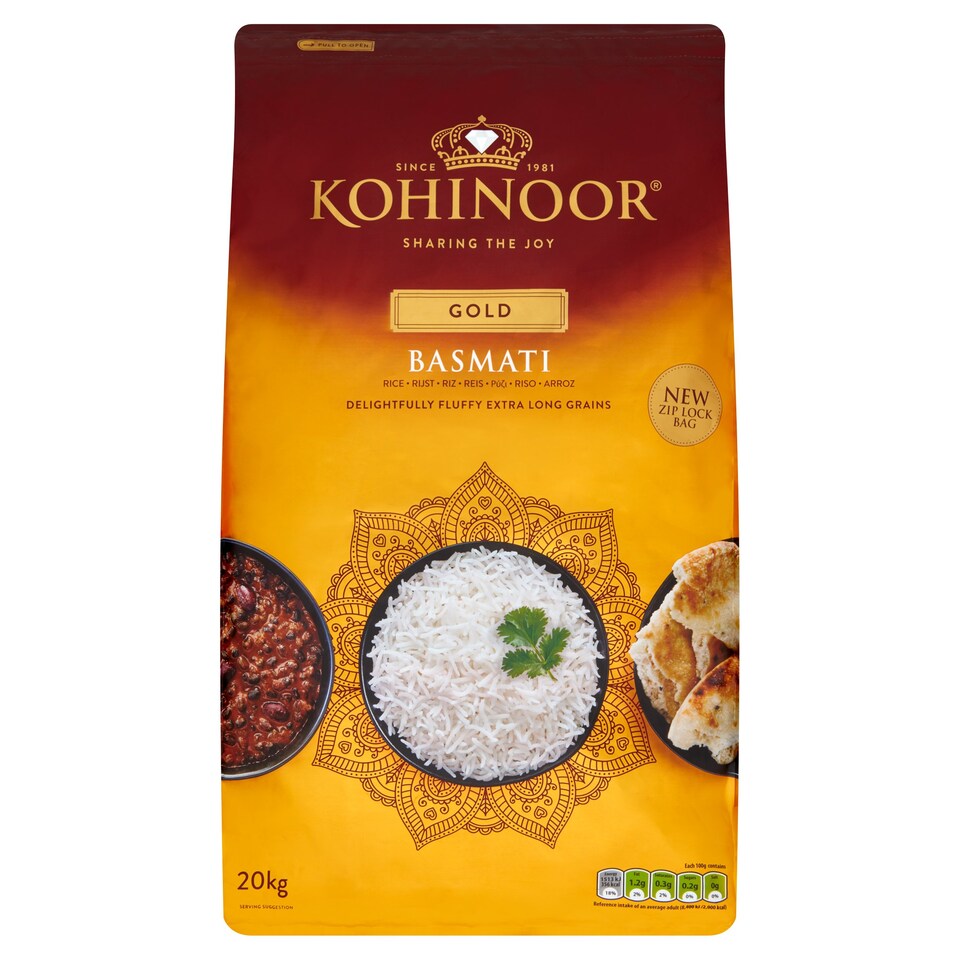 Kohinoor Gold Basmati Rice 20Kg Tesco Groceries