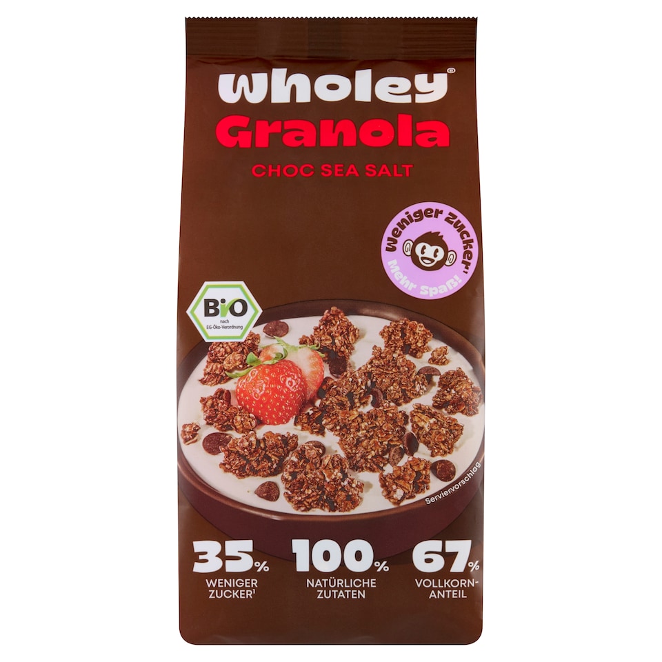 Wholey Bio křupavá granola s čokoládou a mořskou solí 300g